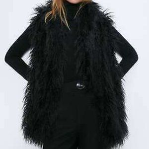 ZARA Faux Fur Gilet Vest